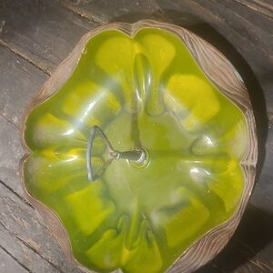Green Glass Art Bowl